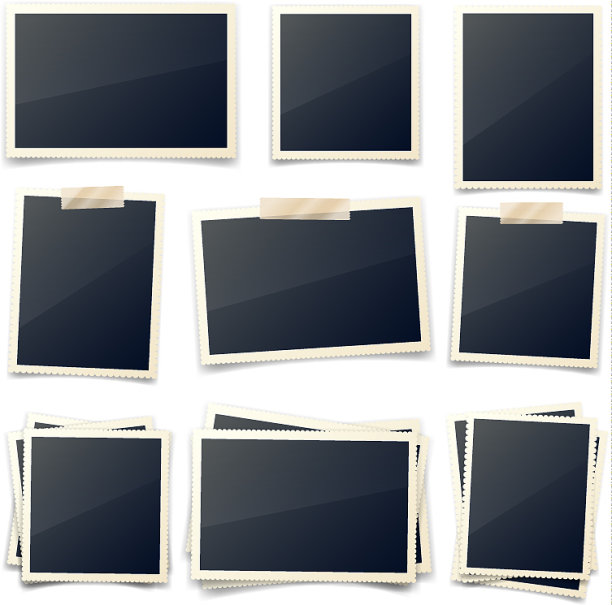 旧照片卡刻花边相框胶片复古图片下载
