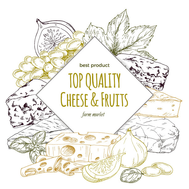 奶酪横幅手绘草图图片下载