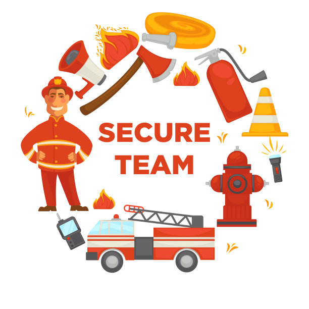 消防安全队消防员海报图片下载