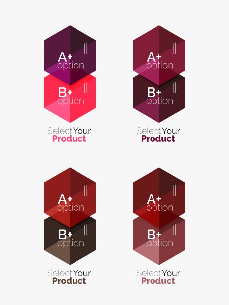带有文本和选项的信息图模板集图片下载