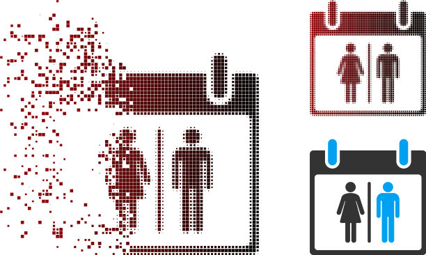 损坏像素半色调厕所日历日图片下载