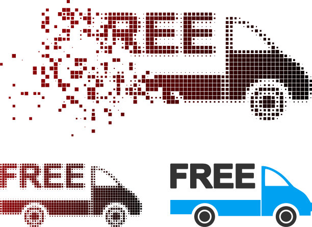 灰尘像素半色调免费送车图标图片下载