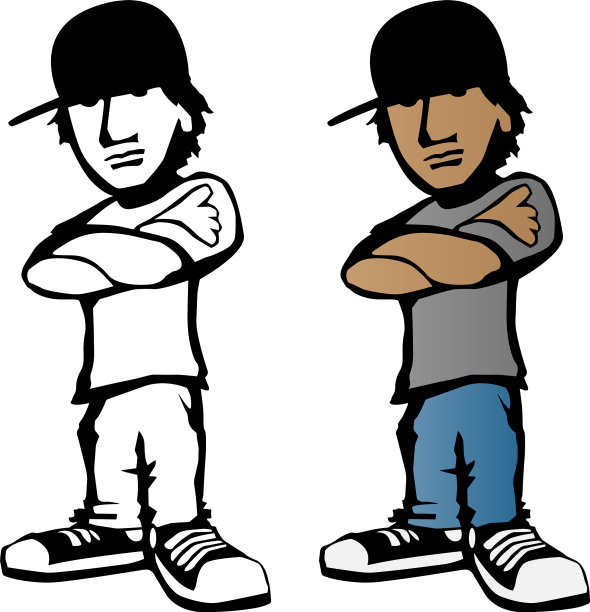 酷的年轻男性卡通人物图片下载