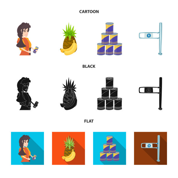 食品和饮料的标志设置图片下载