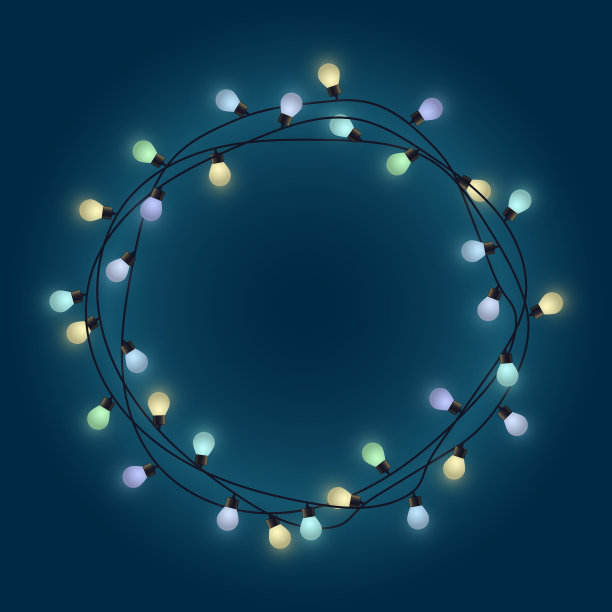 发光灯泡花环框架装饰灯图片下载