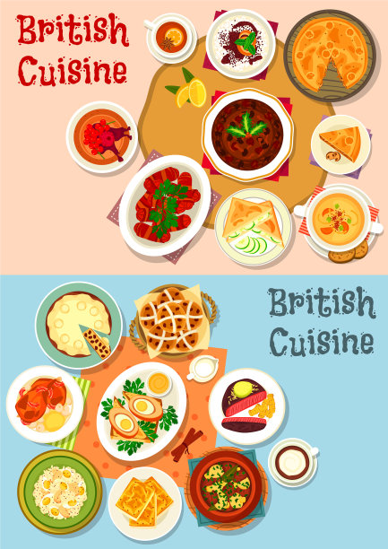 英国美食热门菜肴图标合集设计图片下载
