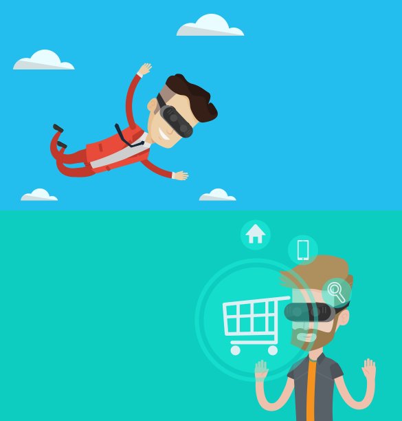 两个技术横幅与文本空间图片下载