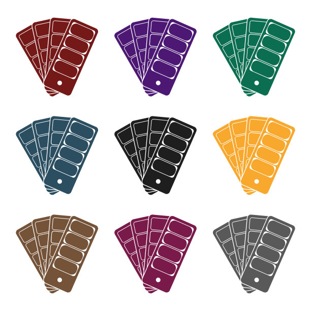 颜色样本图标在黑色风格孤立o图片下载