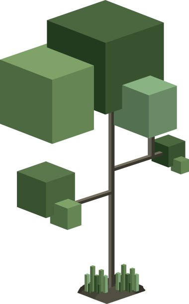 彩色绿树像素设计图片下载