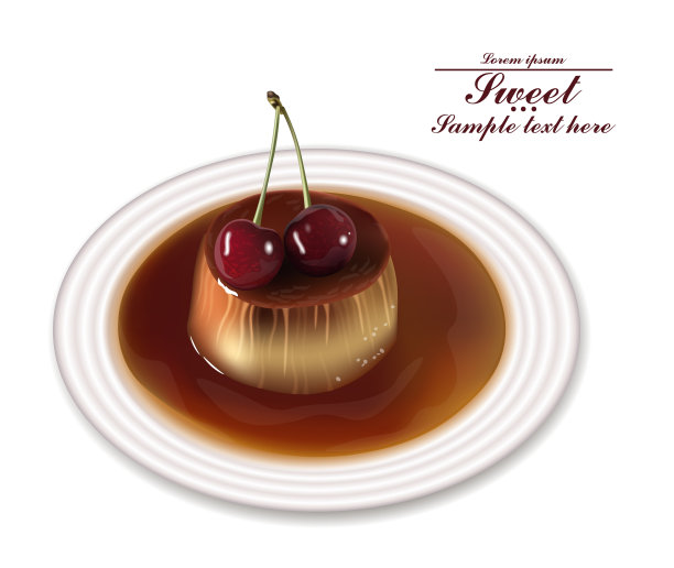 意式奶冻甜点和甜早餐图片下载