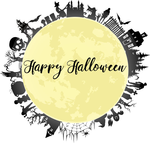 万圣节万圣节派对的剪影图片下载