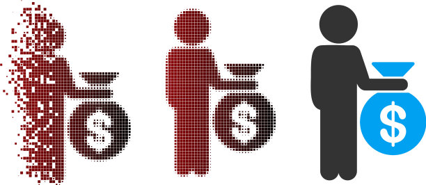 尘埃像素半色调儿童投资者图标图片下载