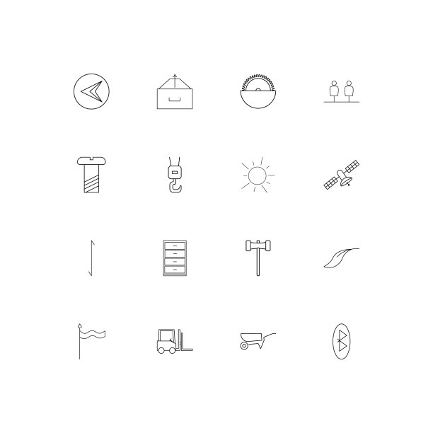 行业简单的线性图标设置概述图标图片下载