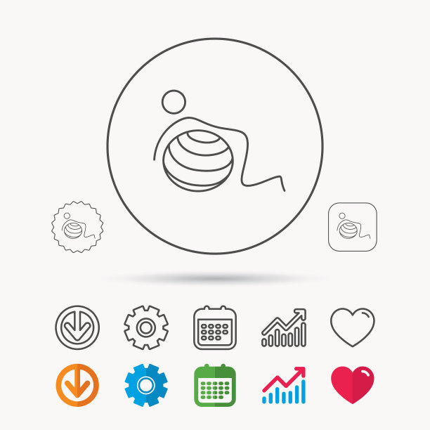 体操球图标普拉提健身标志图片下载