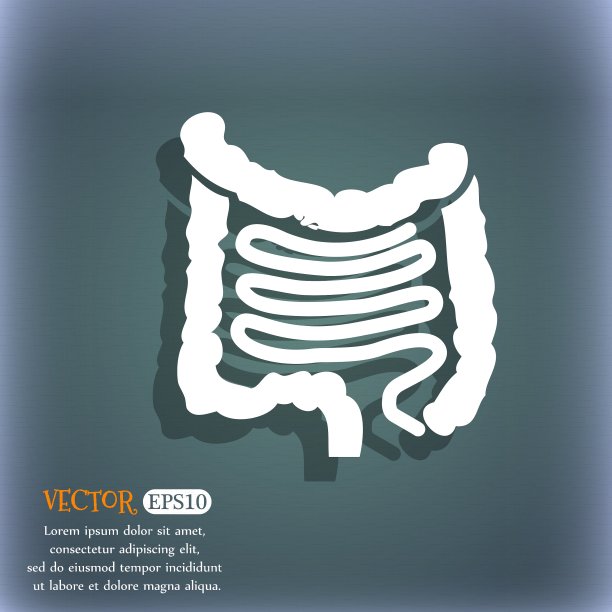 肠的图标在蓝绿色的抽象图片下载