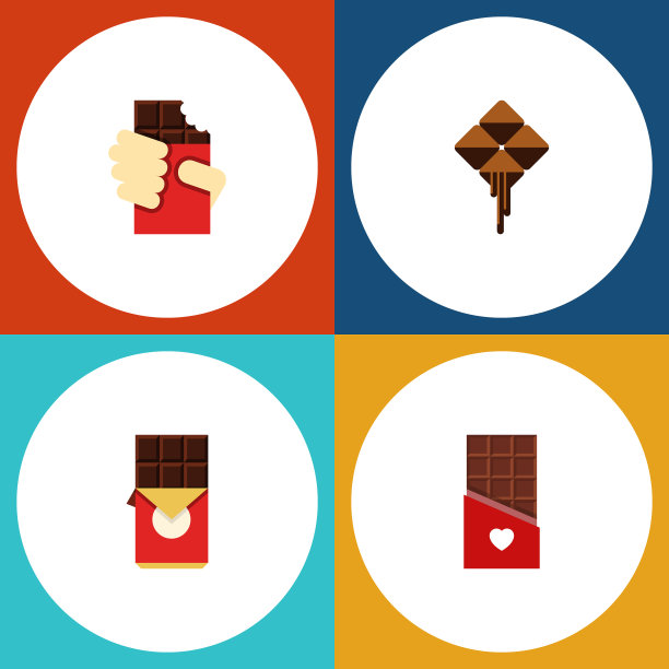 平面图标甜套美味的形状的盒子图片下载