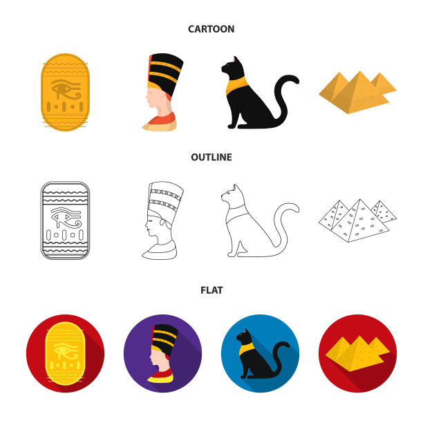 荷鲁斯黑埃及猫金字塔头的眼睛图片下载