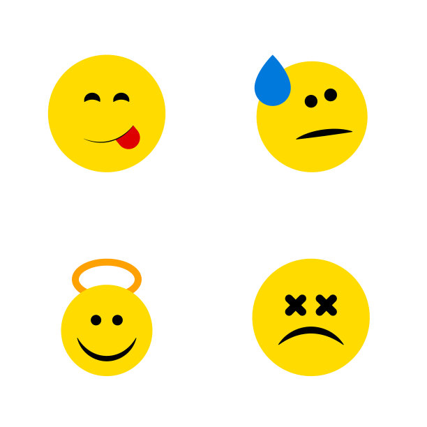 平图标表情套对眼脸天使图片下载