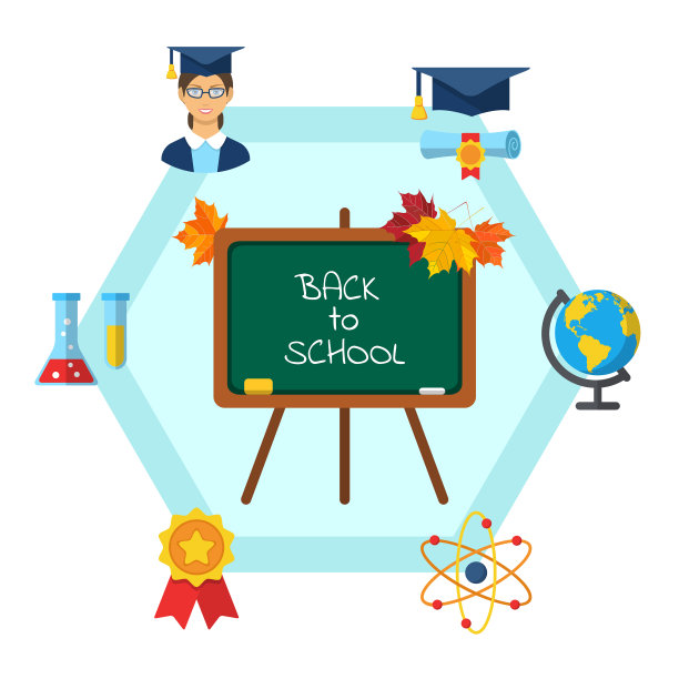 回到学校的五彩横幅图片下载