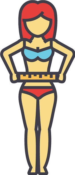 女人测量她的腰围后节食健身图片下载