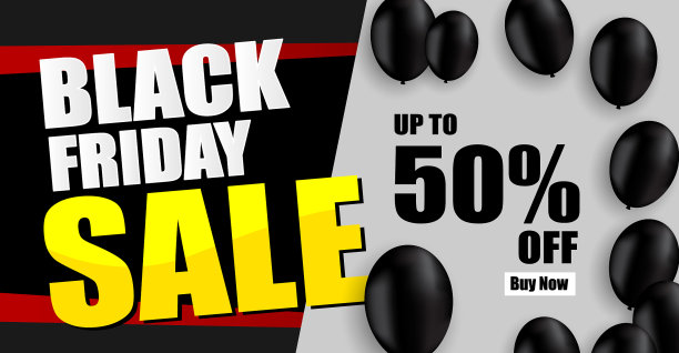 黑色星期五的促销标语是黑色气球图片下载