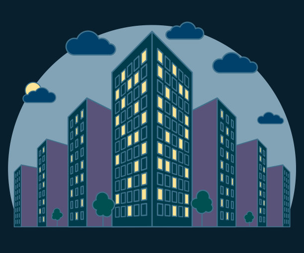 城市景观夜景与高楼大厦图片下载