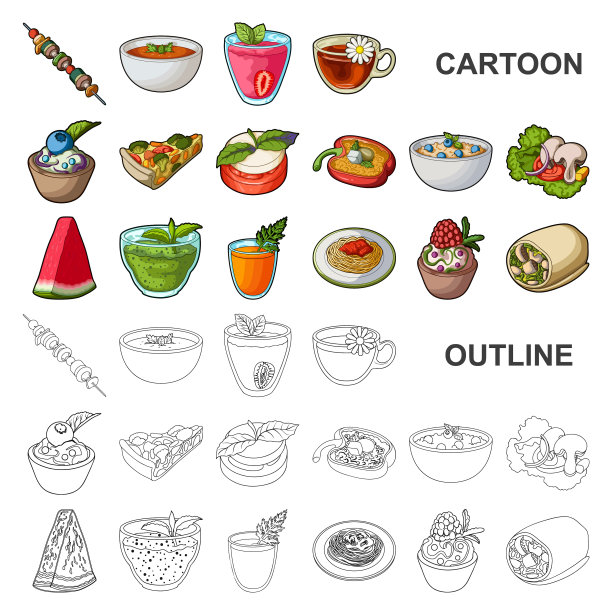 素菜卡通图标集合图片下载