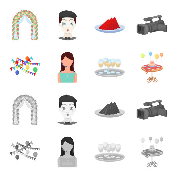 用旗帜和球引导庆典的花环图片下载