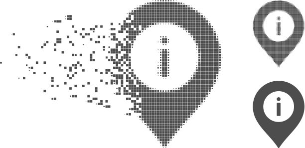 消散像素半色调信息中心标记图标图片下载