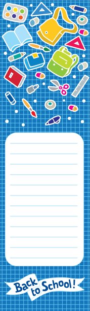 回到学校垂直横幅或书签图片下载