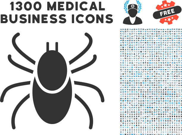 螨蜱图标与1300医疗业务图标图片下载