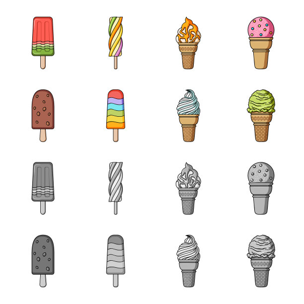 冰淇淋棒，华夫蛋筒和其他图片下载