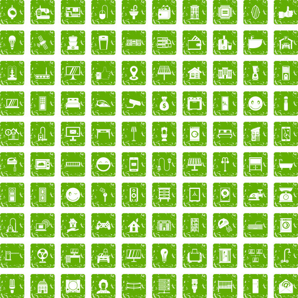 100智能房子图标设置grunge绿色图片下载