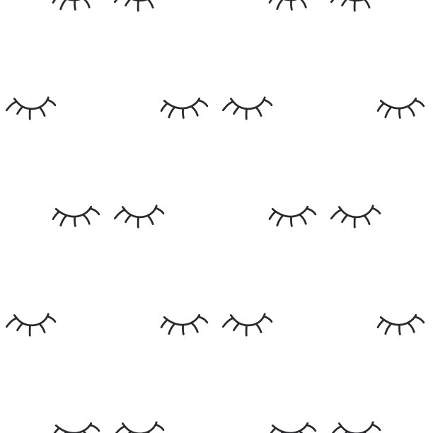 图案合上人类眼睛与白色睫毛图片下载