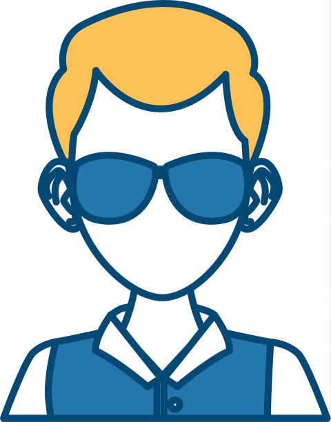 戴着墨镜的年轻人卡通形象图片下载
