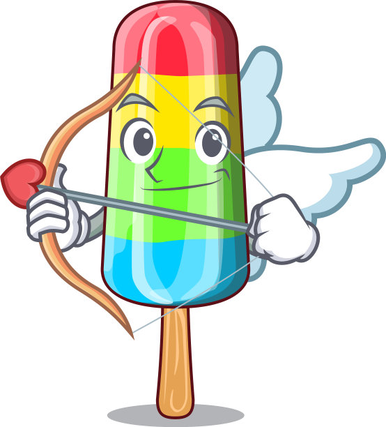 丘比特彩绘冰淇淋棒卡通图片下载