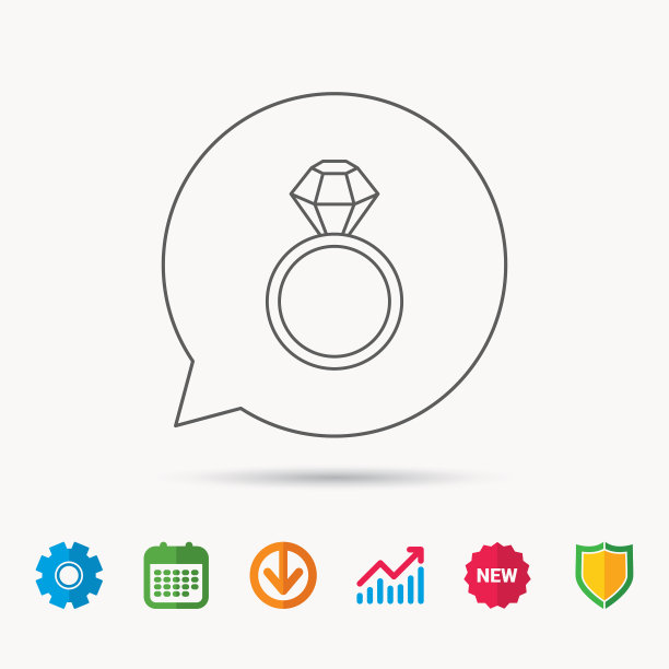 戒指与钻石图标珠宝标志图片下载