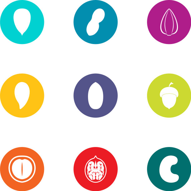 扁桃体图标设置扁平风格图片下载