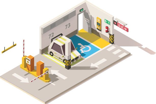 等距低聚地下停车场图片下载