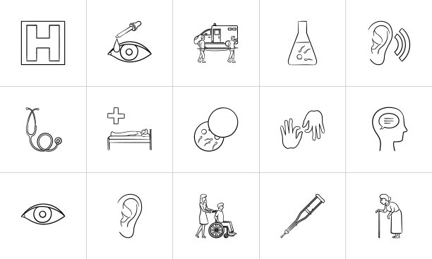 药手绘轮廓涂鸦图标集图片下载