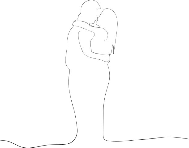 爱情线艺术孤画恩爱夫妻图片下载