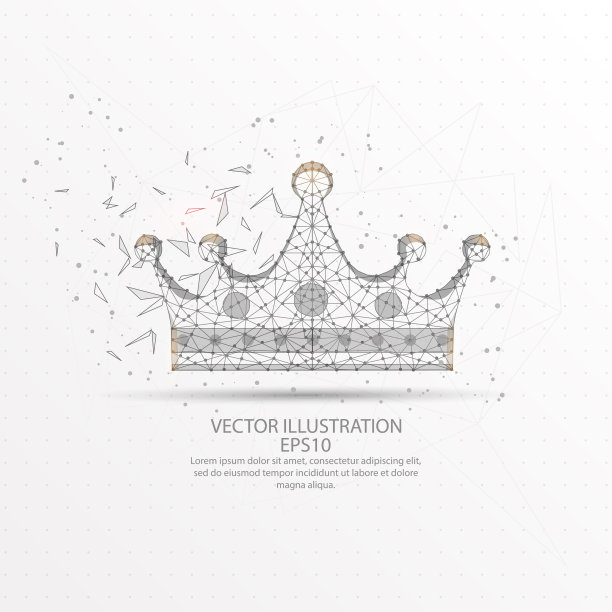 皇冠低聚线框架上的白色背景图片下载
