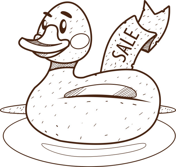 出售小鸭游泳圈和花卉轮廓图片下载