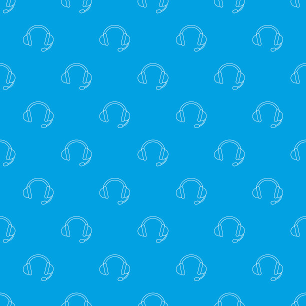 耳机图案无缝蓝图片下载