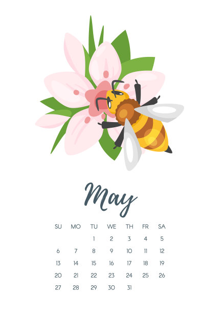 2018年5月日历页图片下载