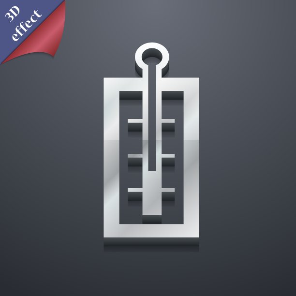 温度计图标符号3D风格时尚现代图片下载