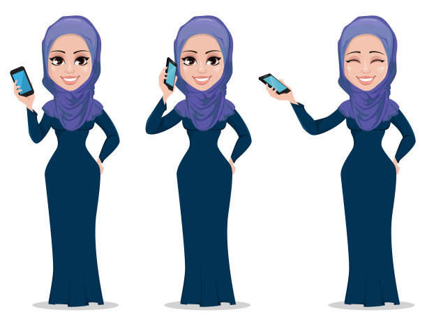 阿拉伯女商人卡通形象图片下载