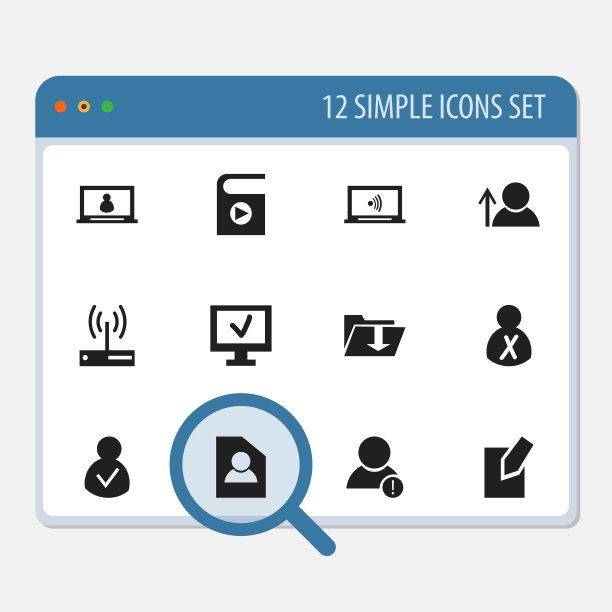 一套12可编辑的互联网图标包括图片下载