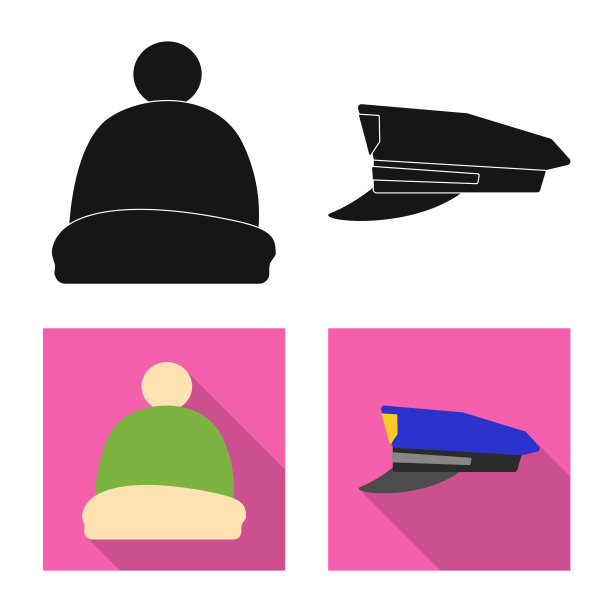 孤立对象的帽子和帽子符号图片下载