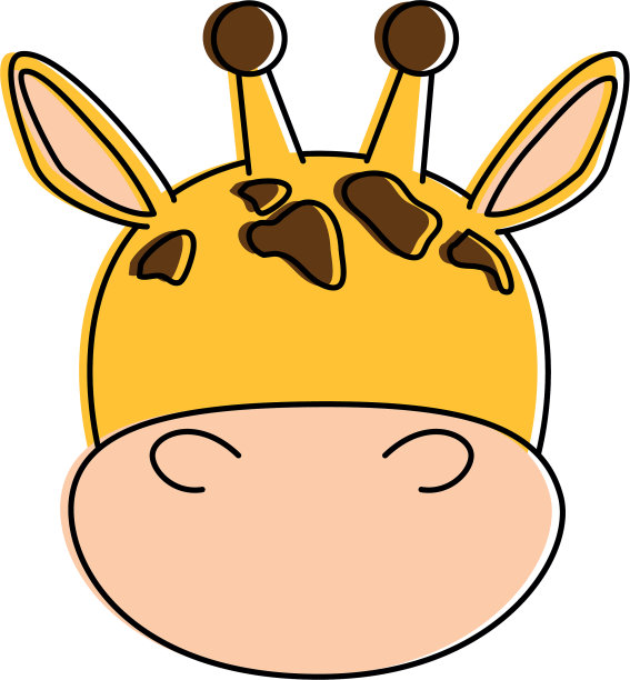 可爱的长颈鹿角色图标图片下载